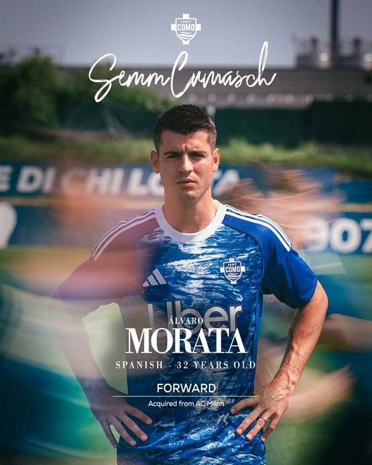 皇冠体育下载-官方：莫拉塔租借加盟科莫