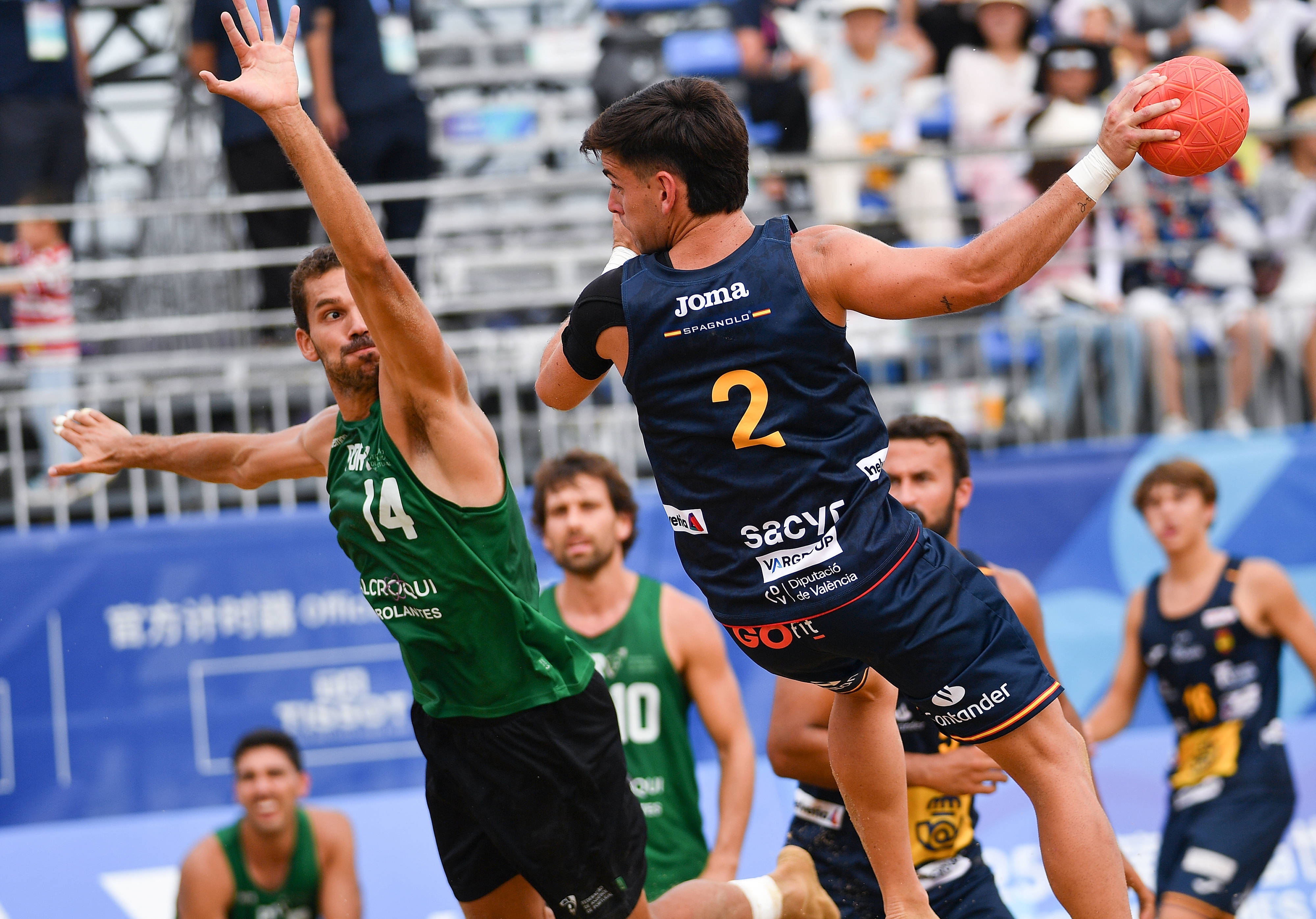 皇冠体育网址-（成都世运会）沙滩手球——男子半决赛：葡萄牙队胜西班牙队